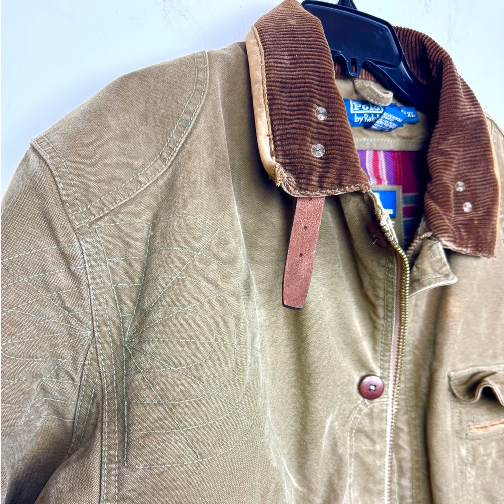 POLO Ralph Lauren Olive Canvas Hunting Shooting Jacket with Removable Lining XL - Picture 4 of 16